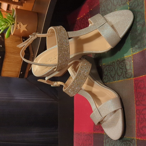 Paradox London Pink Jacey T strap wedge sandals silver Women's size 9 NEW NWB - Picture 2 of 12